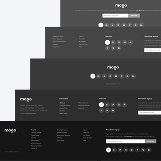 Footer. 6 Prebuild Layouts