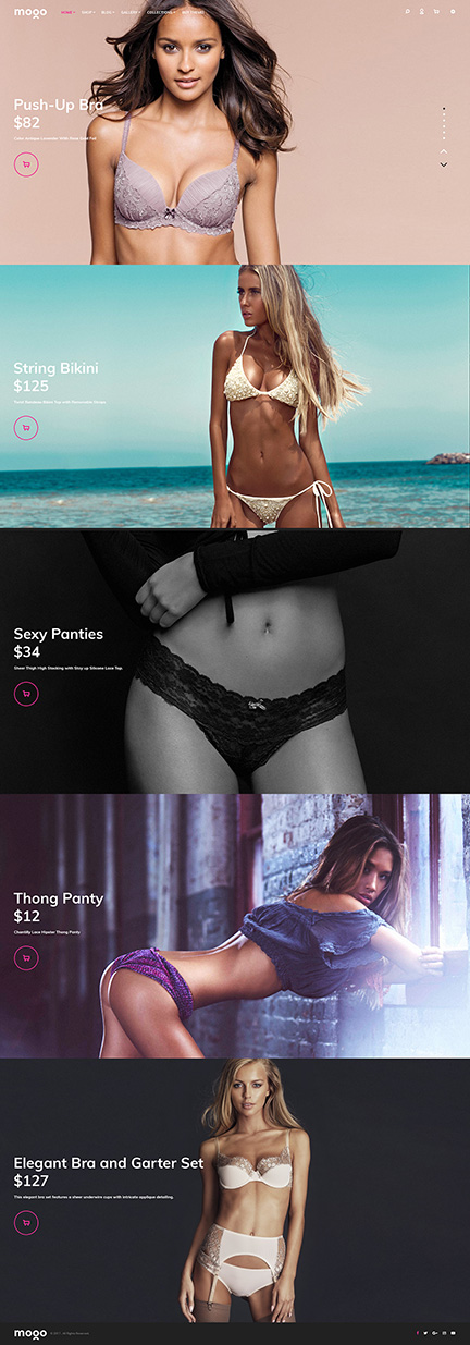 Lingerie shopify theme, live demo of Mogo Shopify theme #6