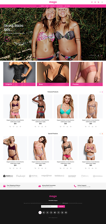 Lingerie v2 shopify theme, live demo of Mogo Shopify theme #11