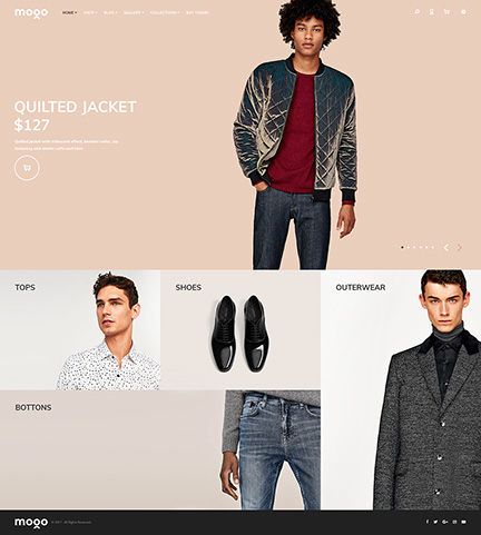 Men's clothing Shopify theme, live demo of Mogo Shopify theme #12