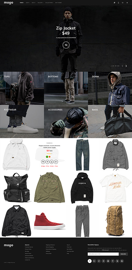 Fashion, dark shopify theme, live demo of Mogo Shopify theme #13