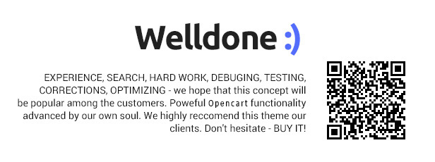 Welldone OpenCart theme description