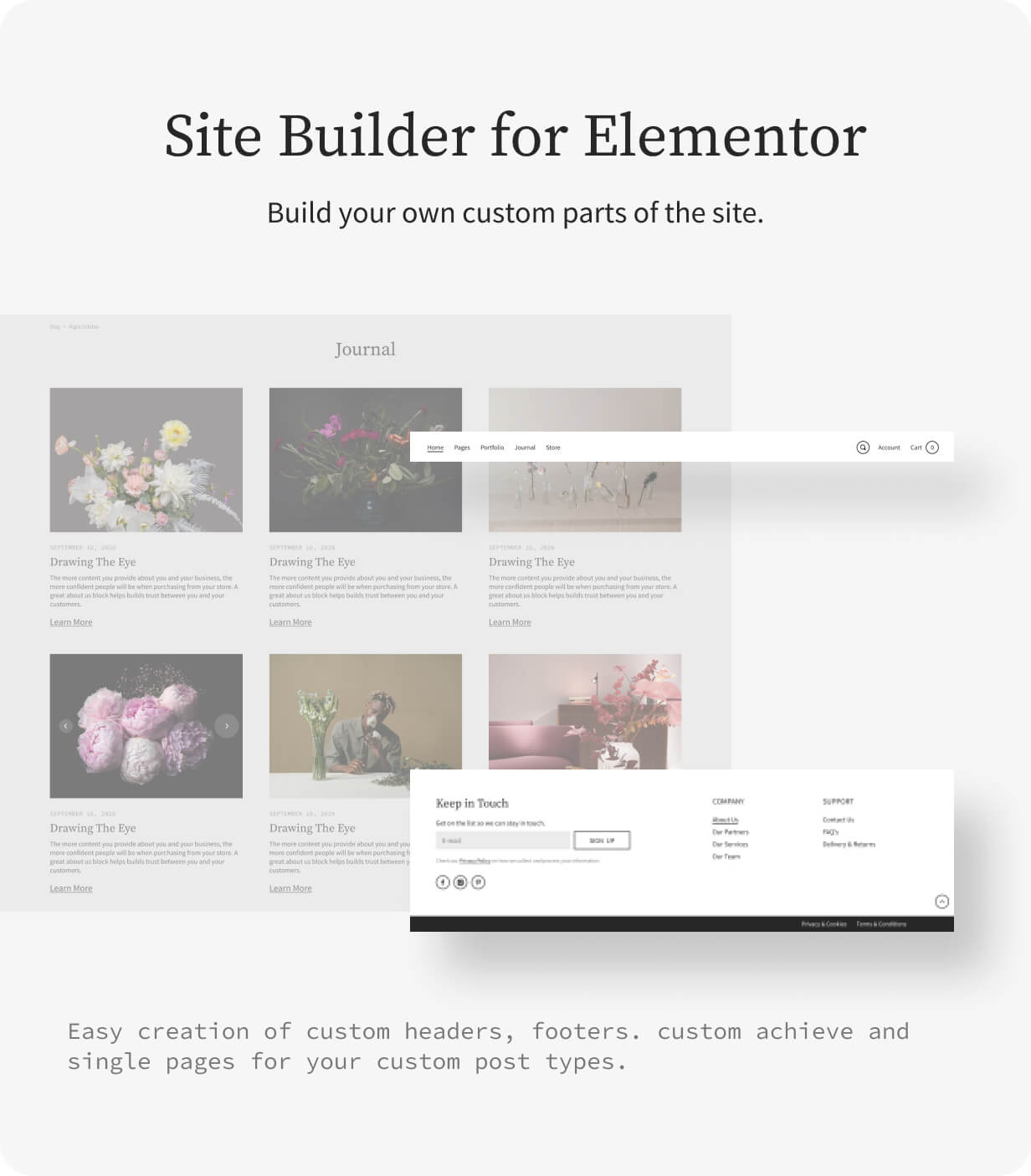 Site builder for elementor block